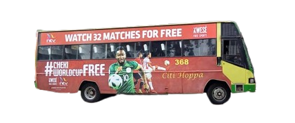 Branded bus advertising example