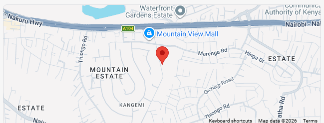Map showing Flota Labs location near Mountain View Mall, Kangemi, Nairobi